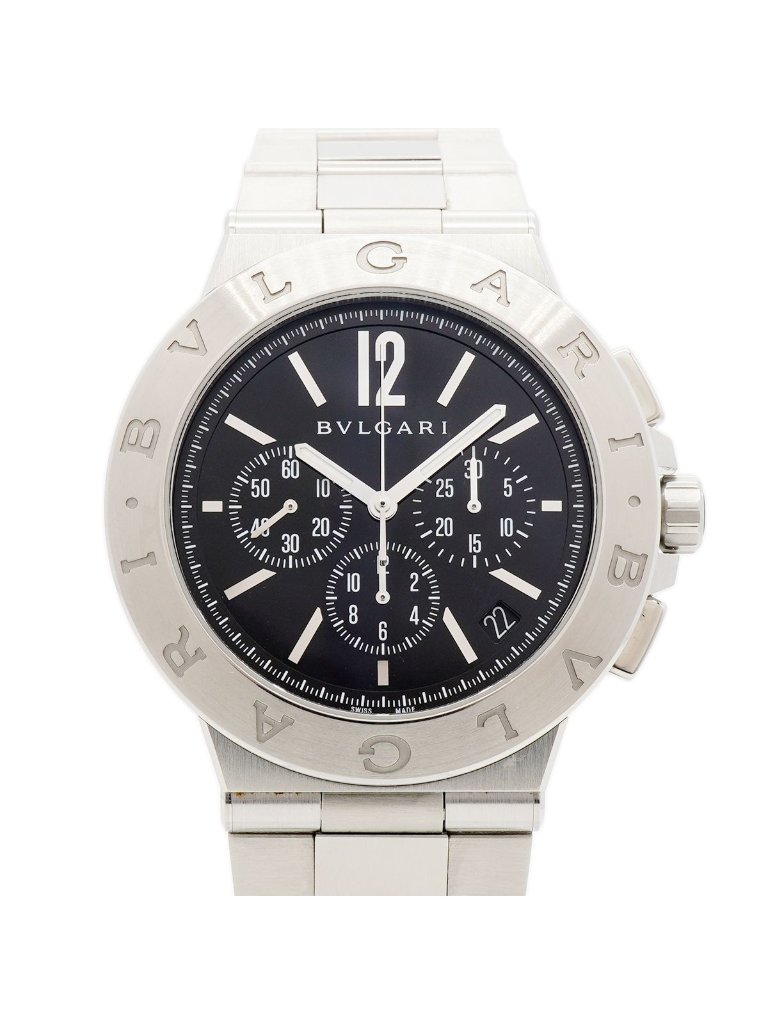 Bvlgari Diagono Velocissimo Chronograph Black Dial Watch